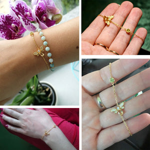 Honey Bee Bracelet - Sterling Silver 14K Gold