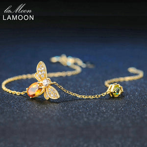Honey Bee Bracelet - Sterling Silver 14K Gold